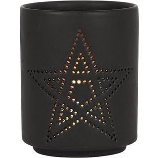 Schwarzer Pentagramm Teelichthalter