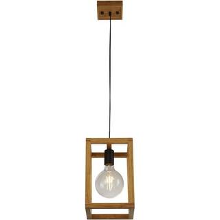 Firkantet hængelampe, 30 cm høj, bambus, E27