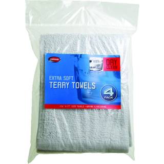 Carrand 45054 14 """" X 17 """" Bomuld Terry Detaljerende h?ndkl?de (4-Pack) Hvid