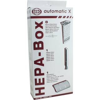 SEBO 5827ER HEPA Serviceboks til X -serie vakuum med 8 ultra poser udstødningsfilter og HEPA -mikrofilter