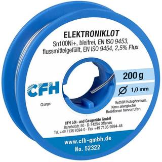 Loddetin CFH EL322 Sn100Ni+ blyfri ø1,0mm 200g