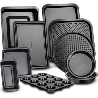 Nutrichef 10 -delt non -stick bagepander sæt - Deluxe Carbon Steel Bakeware Set m/ Cookie Sheets Muffin Pan Risting Pan Cake Pan Baking Bakke Piz