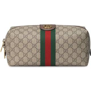 Gucci - Savoy Leather-Trimmed Coated-Canvas Jacquard Wash Bag - Men - Neutrals