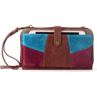 SAK IRIS -smartphone CrossBody Purse - Women's mobiltelefonpose & tegnebog til hverdag - Konvertibel armb?nd med lynl?s i ruskind multi patch/l?d