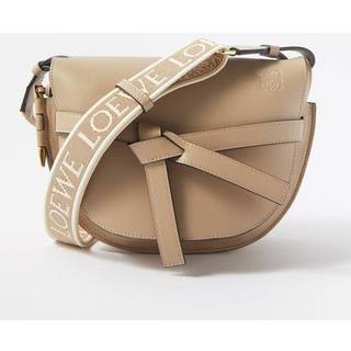 Loewe Gate Dual Small leather and jacquard shoulder bag - beige - One Size