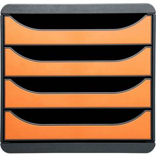 Exacompta Big-Box Skuffekabinet, 4, sort/orange