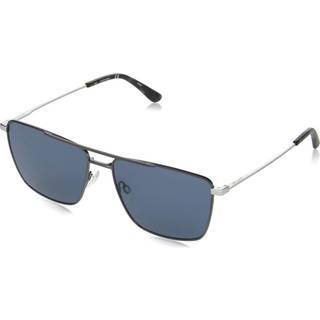 Calvin Klein Mand CK21116S 008 Solbriller Metal Rifle tønde Blå Firkantet