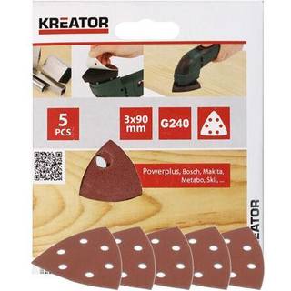 Trekant sliberpapir K240 5 stk. VELCRO
