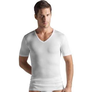 HANRO Herren T-Shirt weiß Baumwolle & Mix unifarben - weiß