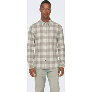ONLY & SONS Gudmund LS Checked Shirt Antique White