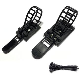 50stk 2 St?rrelser Justerbar kl?bende kabelb?nd Kabelklip Tr?db?ndsklemme til kabelstyring derhjemme og kontor + 100pcs Nylon Zip -b?nd