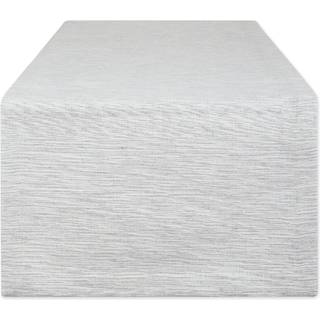Lysegrå og off-white tonal genanvendt bomuld Slubby Rib Table Runner 14x108