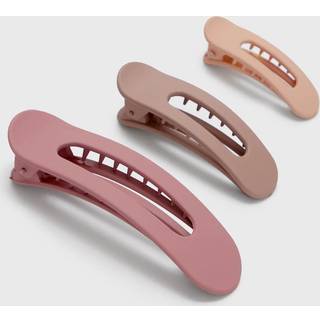 Kitsch 3pc (Terracotta) fladt h?rklip til kvinder - genanvendt l?gger flade klo klip til tykt h?r | Flat h?r klo klip | Flade klo klip til tynde