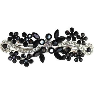 Faship Gorgeous Black Crystal Flower Hair Barrette