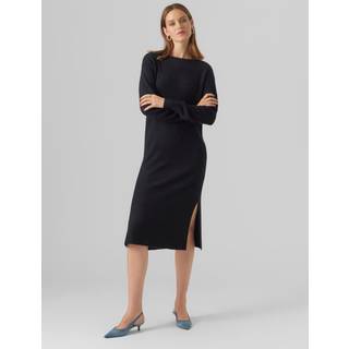 VERO MODA Vmlefile Ls Boatneck Calf Dress Black S