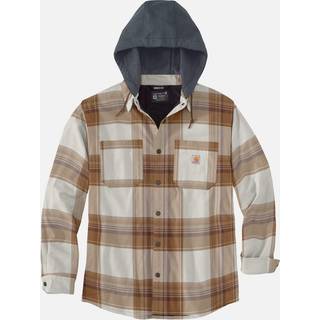 Carhartt flannel skjortejak. brun m/tern, M 105938211-M