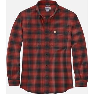 CARHARTT®FLANNEL PLAID L/S SHIRT RED OCHRE SIZE M