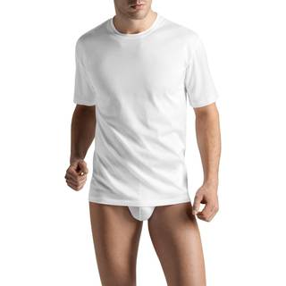 HANRO Herren T-Shirt weiß Jersey-Baumwolle unifarben