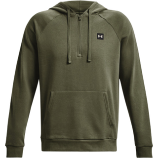 Sweatshirt med hætte Under Armour UA Rival Fleece 1/2 Zip HD-GRN 1373371-390 Størrelse S