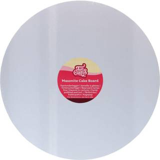 Kraftigt Kagepap Rund Hvid, Ø 30 cm - FunCakes