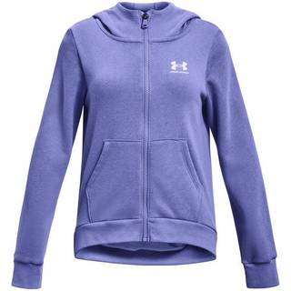 Sweatshirt med hætte Under Armour Rival Fleece LU FZ Hoodie-BLU 1373130-495 Størrelse YLG