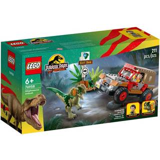 LEGO® Jurassic Park 76958 Dilophosaurus Baghold, Dinosaur Legetøj med Jeep Car