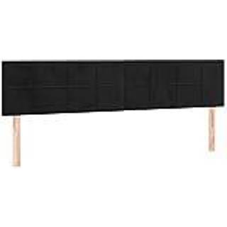 sengegavle 2 stk. 90x5x78/88 cm fløjl sort