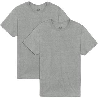 Frugt af v?ven herre Eversoft Cotton T-shirts (S-4XL) bes?tning-2 Pack-Grey Heather Large
