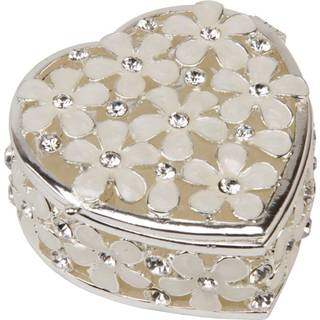 Sophia Flowers And Crystals Heart Trinket Box - P6043