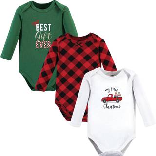 Hudson baby unisex baby bomuld lang?rmet bodysuits julegave 3-pakke 6-9 m?neder