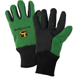 John Deere JD00002 Ungdoms Jersey-Handsker - 10 oz Bomuld-Polyester, Ribbet Håndled, Håndflade med Prikker, Holdbare Arbejdshandsker