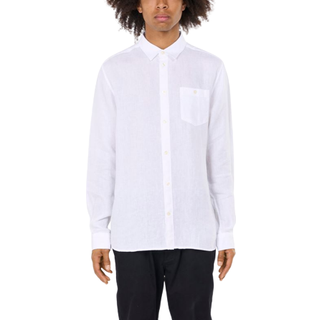 Regular Linen Skjorte, Bright White, XXL