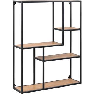 Sea bogreol med 5 hylder i papir sonoma eg og metal.