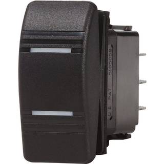 Strømafbryder Blue Sea Systems Contura III Switch DPDT, 2-polet, På-På, 20 A (12 V) / 15 A (24 V), med belysning, sort
