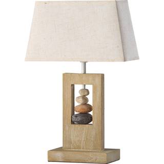 Miriel bordlampe, højde 46 cm, tekstil, træ