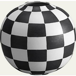 L'Objet Michele De Lucchi - 'Damier' vase, small in Black and white Porcelaine