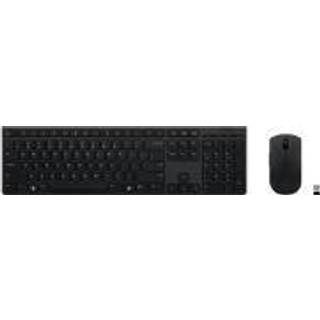 Lenovo 4X31K03962 tastatur Mus inkluderet RF trådløs + Bluetooth Finsk, Svensk Sort
