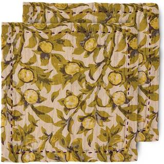 HKliving Mediterranean bomuldsservietter 30x30 cm 2-pak Olive