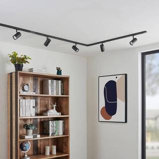 Lindby 1 lyskilde skinnesystem Linaro, GU10, sort, 5 lyskilder.