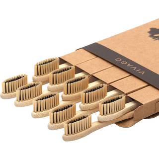 Vivago Bionedbrydeligt kul Bambus Tandb?rster Soft b?rsteh?r til f?lsomme t?nder 10 Pack - nummereret til let genkendelse - Komposterbar milj?ven