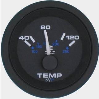 Vandtemperaturmåler Veethree Black Premier, dugfri, Ø52 mm, 12 V, D, 240 Ω ved 40°C, sort, 40 - 120 °C