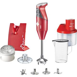 Swissline Superbox Stavblender 200 watt fra Bamix - Rød farve - Rustfrit stål 18/0/Nylon PA6