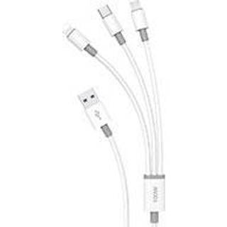 Dudao L8s Upgrade USB-A to Lightning/USB Micro/USB-C 3-in-1 cable 1.2 m white
