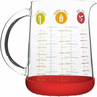 Pebbly Measuring Jug Glass 1 L Red - Målebægre & Målesæt Borosilikatglas Rød - PKM-1000R