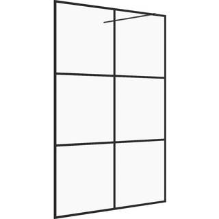 brusevæg 140x195 cm med klart sikkerhedsglas sort