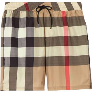 Burberry Large check-print swim shorts - beige - IT 44