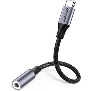 Ugreen USB-C til 3,5 mm AUX-kabel 10 cm - Grå