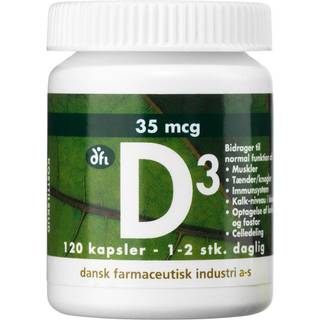 Grønne Vitaminer D3-vitamin 35 mcg 120 kapsler