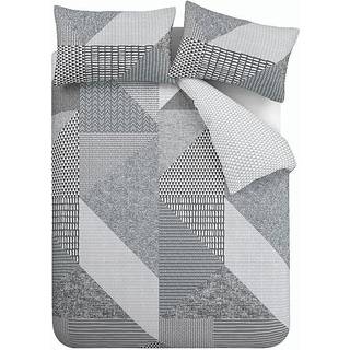 Catherine Lansfield Catherine Lansfield Grey/Black Larsson Geo Duvet Cover and Pillowcase Set