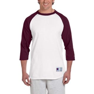 Voksen Raglan T -shirt - White Black - S (D0102H7DNLX)